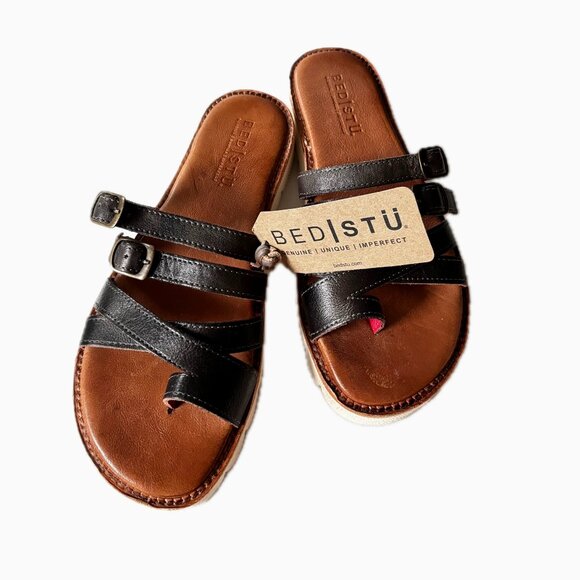 BedIStu Crawler Women's Size 7.5 Flat Cushioned Leather Sandals NWT $189 - Picture 1 of 12